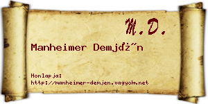 Manheimer Demjén névjegykártya